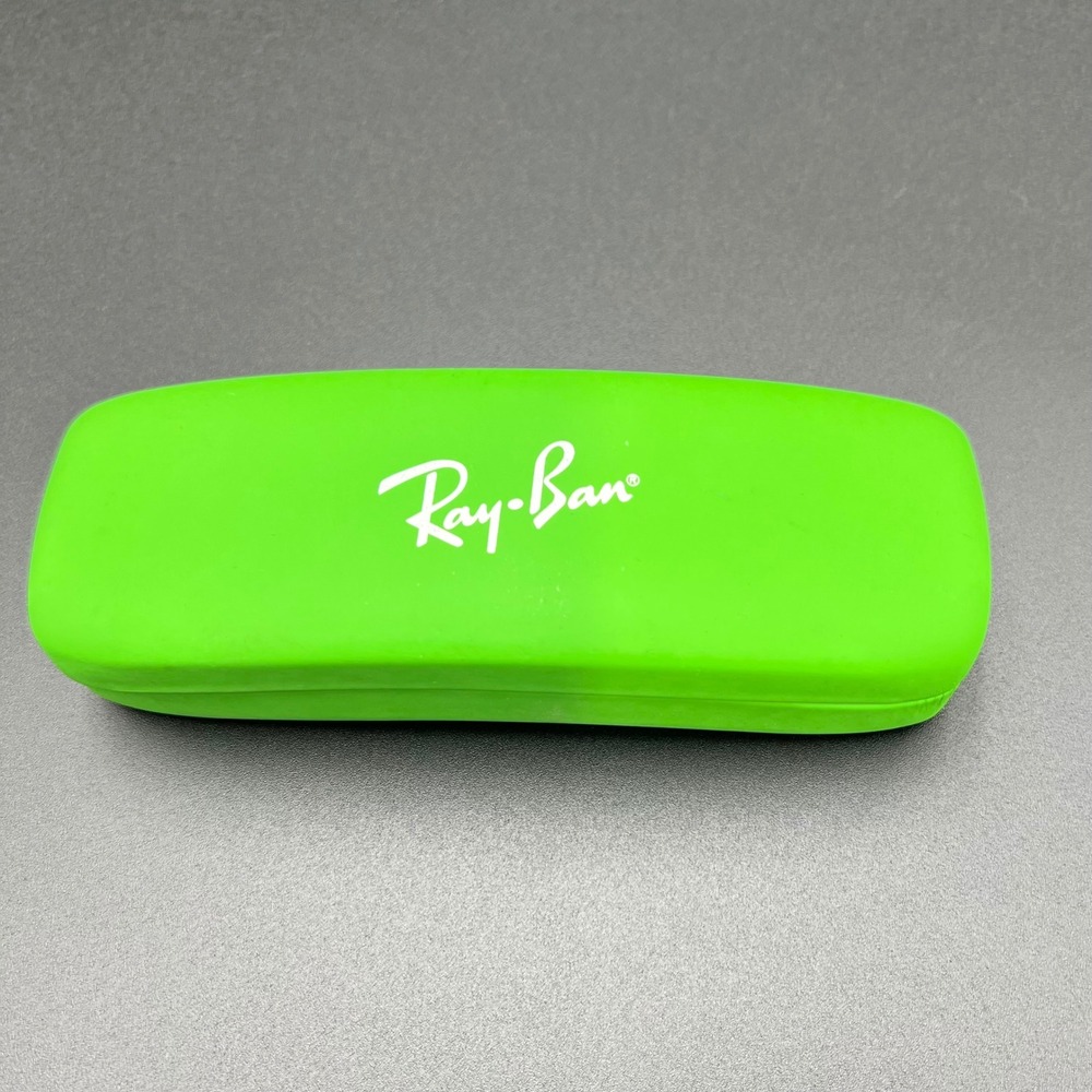 Ray-Ban Hard Shell Eyeglass Case Lime Green Red Velvet Lining PRC-JS-01 Logo